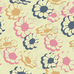 All Over Flower Design Seamless Pattern With Some Texture And Negative Digital Print Textile