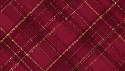 Deep red textured background with soft diagonal plaid pattern, evoking vintage feel
