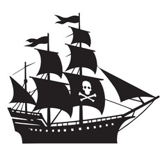 Fishing Boat silhouette on still lake – Boat illustration – Minimalist Boat vector – Vehicle silhouette

