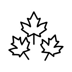 Maple leaves, isolated flat outline icon on white background.
