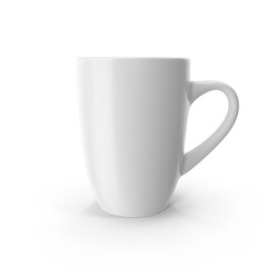 Large White Coffee Cup Isolated on Transparent Background