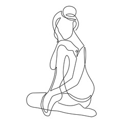 Woman Body Continuous One Line Art Vector Illustration. Female Fashion Portrait Beauty Line Art Drawing for Print, Wall Art, Home Decoration, Social Media.