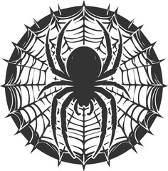 Vector art of a spider animal silhouette drawing