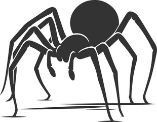 Vector art of a spider animal silhouette drawing