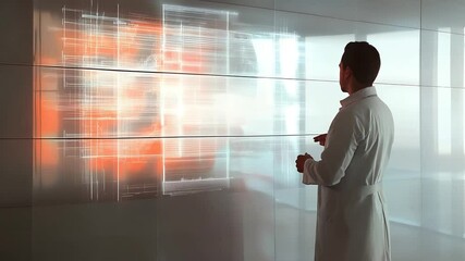 Scientist analyzing digital data in a modern lab setting - Powered by Adobe