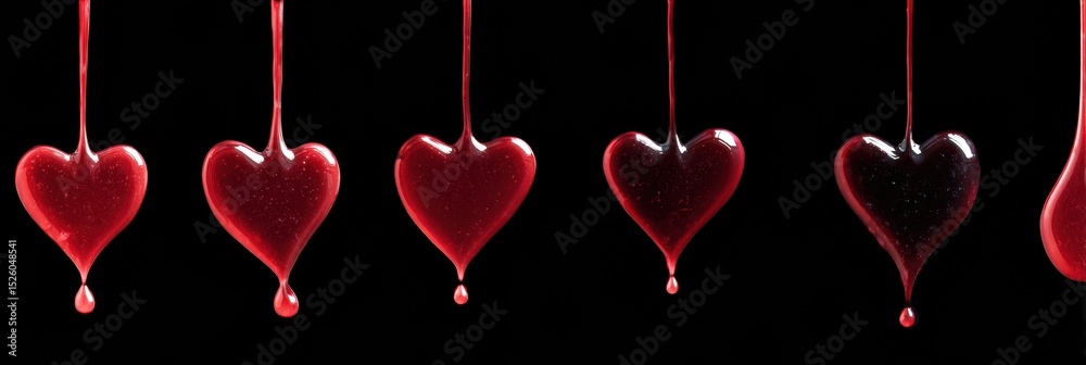 Aufkleber blood drop icon forms heart shape in mid-air, creating a striking visual representation of love and 