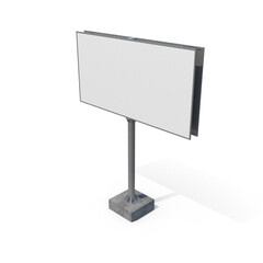Fototapeta premium Blank Billboard Isolated on White Background