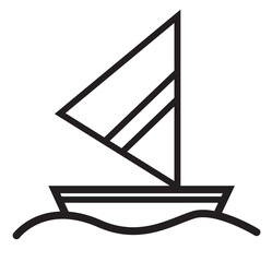 sailing boat illustration clipart line art