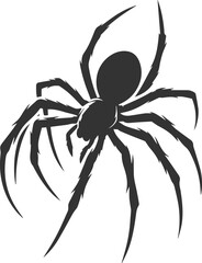 Vector art of a spider animal silhouette drawing