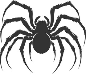 Vector art of a spider animal silhouette drawing