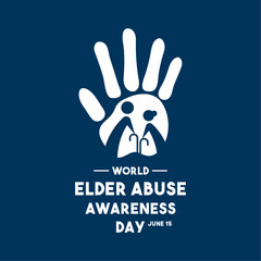 Fototapeta premium World Elder Abuse Awareness Day. June 15. Dark blue background.
