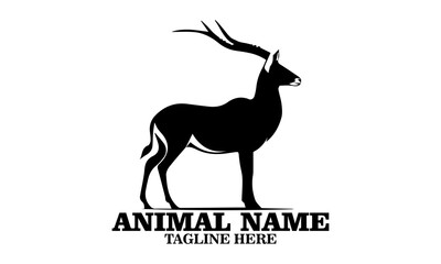 Saola animal flat icon. Saola animal vector illustration, saola animal logo design with white background