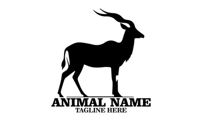 Saola animal flat icon. Saola animal vector illustration, saola animal logo design with white background