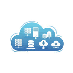 Cloud Computing Network: Servers, Databases & User Data, Abstract Technology Illustration