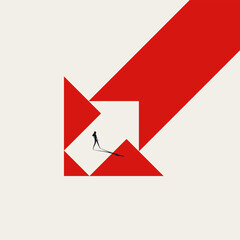 Business leader vector concept. Go your own way, visionary, strategy symbol. Minimal design eps10 illustration