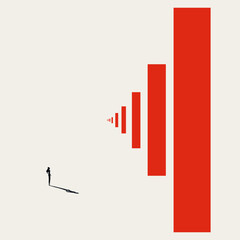 Fototapeta na wymiar Business or career opportunities and decisions vector concept. Symbol of challenge, growth. Minimal design eps10 illustration.