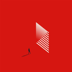 Career growth decision, business vector concept. Symbol of development, bravery, courage. Minimal design eps10 illustration