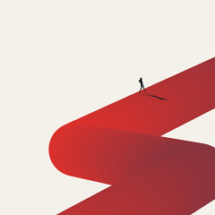 Business career path vector concept. Symbol of ambition, leadership, development, promotion. Minimal design eps10 illustration