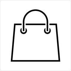 Shopping bag icon isolated. Flat clipart. Sketch vector stock illustration