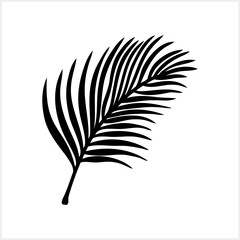 Obraz premium Doodle palm leaf icon isolated. Stencil Vector stock illustration