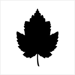 Doodle mulberry leaf icon isolated. Stencil. Vector stock illustration