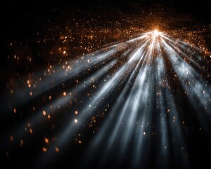 Abstract light rays on dark background