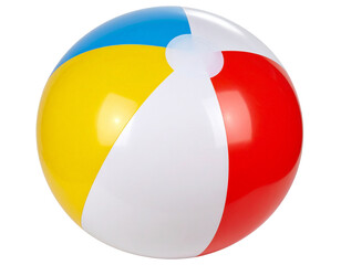 Classic Multicolor Beach Ball isolated on transparent background