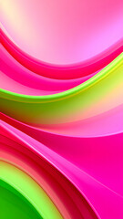 Abstract wavy design featuring vibrant pink and green colors.
