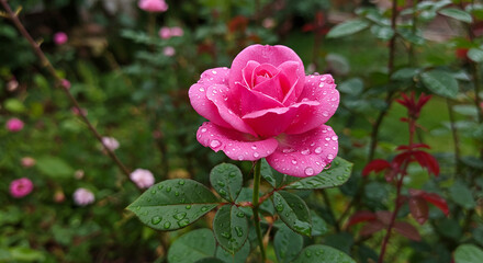 Bright roses and tranquil outdoor environments evoke peace