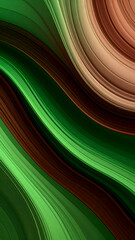 Abstract wavy design featuring green and brown tones, creating a dynamic visual effect.