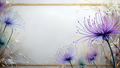 A decorative frame with colorful flowers, suitable for invitations or announcements.