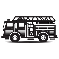 Strong Presence Fire Truck silhouette – Fire Truck illustration – Minimalist Fire Truck vector – Vehicle silhouette

