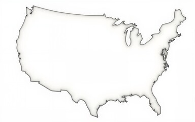 Blank outline map of USA. High quality