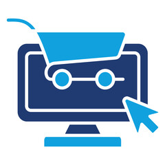 Market Online Flat Blue Icon