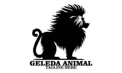 Geleda animal icon. gelada animal vector illustration and geleda animal logo design