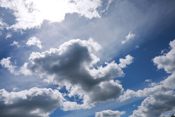 Summer blue sky cloud gradient light white background. Beauty clear cloudy in sunshine calm bright winter air bacground. Gloomy vivid cyan landscape in environment day horizon skyline view spring wind