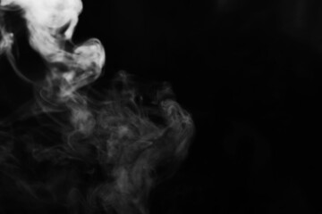 White smoke over black background for overlay design