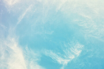 High clouds in the summer sky. Sky background. Meteorological observations of the sky.