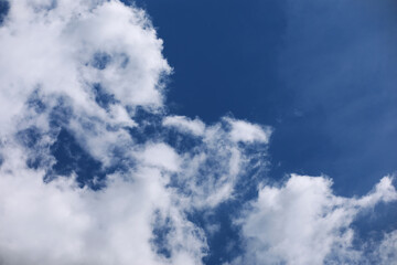 Summer blue sky cloud gradient light white background. Beauty clear cloudy in sunshine calm bright winter air bacground. Gloomy vivid cyan landscape in environment day horizon skyline view spring wind