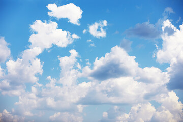 Sky landscape with clouds in pastel colors
