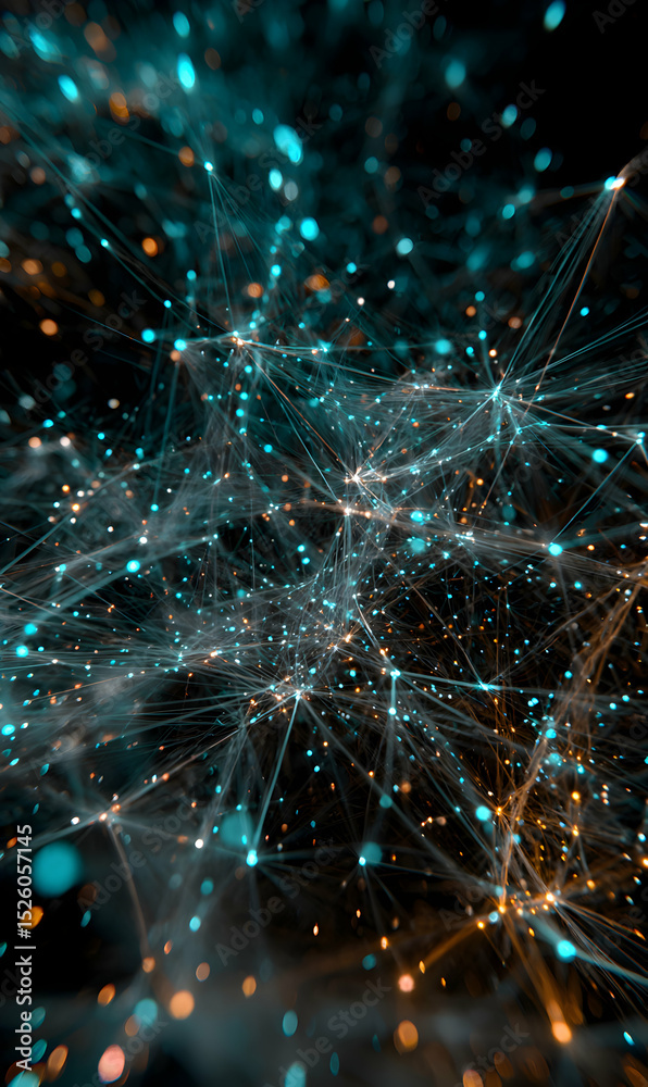 Poster abstract digital network connections and technology concept rendering futuristic background with int