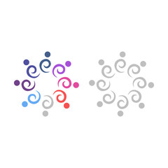 PEOPLE CONNECTED UNION TEAM TEAMWORK SIGN SYMBOL LOGO
