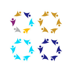 PEOPLE CONNECTED UNION TEAM TEAMWORK SIGN SYMBOL LOGO
