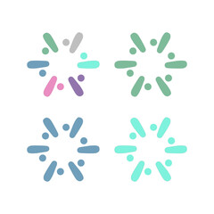 PEOPLE CONNECTED UNION TEAM TEAMWORK SIGN SYMBOL LOGO
