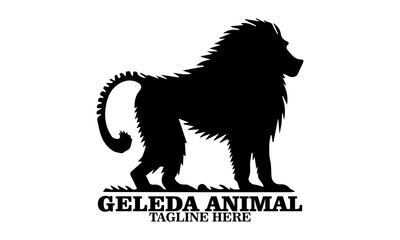 Geleda animal icon. gelada animal vector illustration and geleda animal logo design