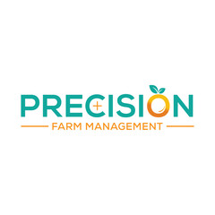 Precision Farm logo with crop rows, satellite, and leaf or gear icons, ideal for agri-tech and smart farming brands. Modern, accurate, and symbolizing innovation and sustainable growth.
