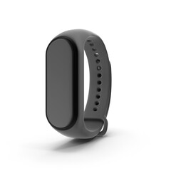 Black Fitness Smart Band Isolated on Transparent Background