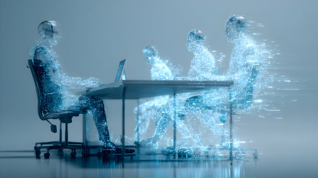 Digital workforce transforming the future of work with advanced technology and connectivity converging