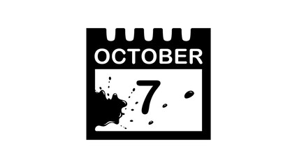 tragedy october 7, day in blood, black isolated silhouette