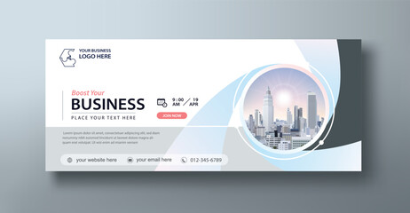 Corporate web banner mockup, a social media template for branding and a cover header background for websites